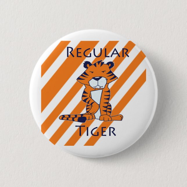 Regular Tiger Pinback Button (Front)