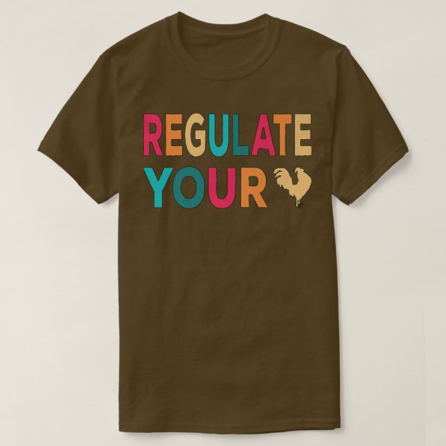 Regulate Your Chicken Rooster Retro Sunset  T-Shirt (Design Front)