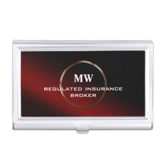 Regulated Insurance Broker, Confident Ring Logo Business Card Case