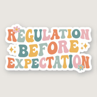Regulation Before Expectation Autism SPED Teacher Sticker