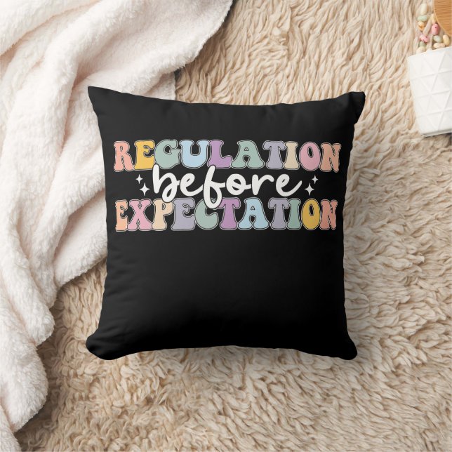 Regulation Before Expectation Groovy Throw Pillow (Blanket)