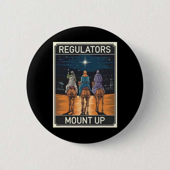 Regulator Mount Up Christmas Reindeer  Button (Front)