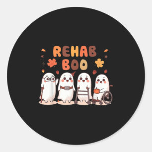 Rehab Boo Halloween Fun Ghost Physical Therapy Ot Classic Round Sticker