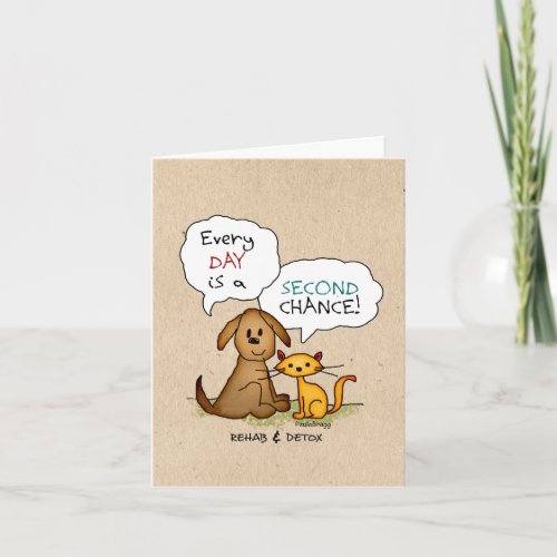 Rehab  Detox Cartoon Recovery Sobriety DrugFree Card