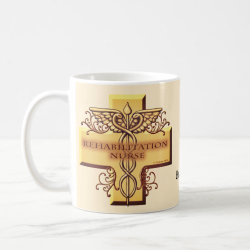 Rehab Nurse Caduceus custom name  mug