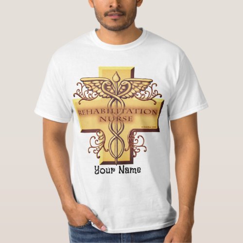 Rehab Nurse Caduceus custom name  t_shirt