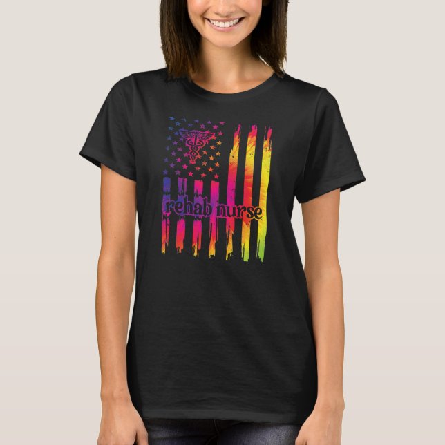 Rehabilitation Nurse US Flag Rehabilitation T-Shirt (Front)