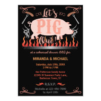 Rehearsal Dinner Barbecue BBQ Funny Pig Wedding Card