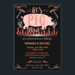 Rehearsal Dinner Barbecue BBQ Funny Pig Wedding Invitation<br><div class="desc">Throwing a fun rehearsal dinner? These original BBQ or pig roast party invitations are perfect for your summer party. The design shows a pink pig over a fire with sausages on forks and the words, "Let's Pig Out!" The rest of the text templates can be easily altered to fit your...</div>