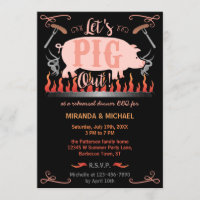 Rehearsal Dinner Barbecue BBQ Funny Pig Wedding