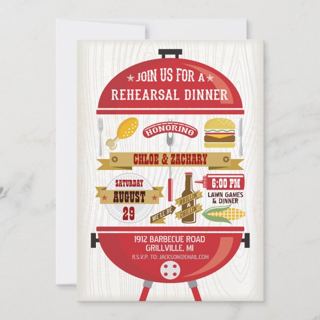 Rehearsal Dinner BBQ Invitation (Front)