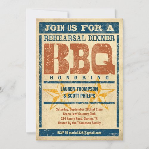 Rehearsal Dinner BBQ Invitations