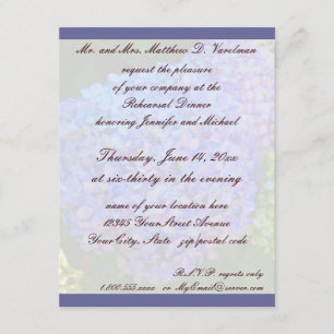 Rehearsal Dinner Blue Hydrangea Invitation