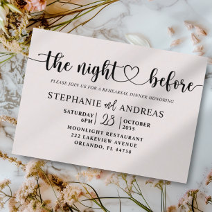 Rehearsal Dinner Blush Pink Wedding Invitation