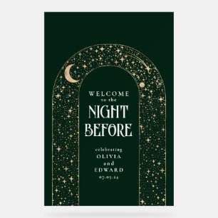 Rehearsal Dinner Celestial Emerald Green Welcome Acrylic Sign