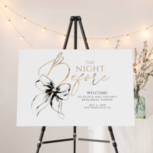 Rehearsal Dinner Chic Black Bow Welcome Sign