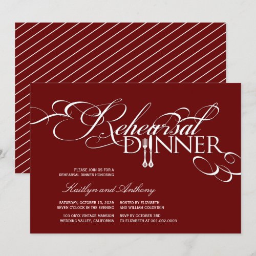 Rehearsal Dinner Classic Scrolls Wedding Invite