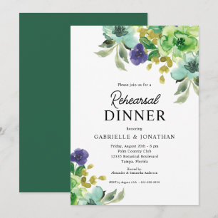 Rehearsal Dinner Colorful Watercolor Floral Invitation