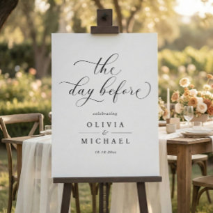 Rehearsal Dinner Day Before Wedding Welcome Sign