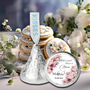 Rehearsal Dinner Dusty Pink Boho Floral Wedding Hershey®'s Kisses®