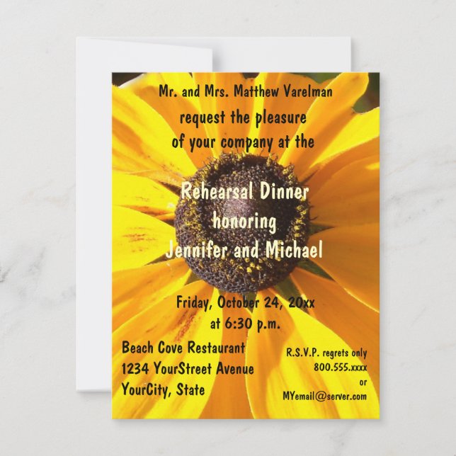 Rehearsal Dinner Flower Invitation (Front)