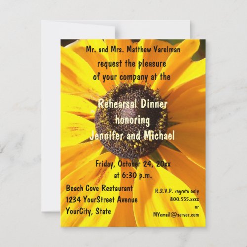 Rehearsal Dinner Flower Custom Announcement