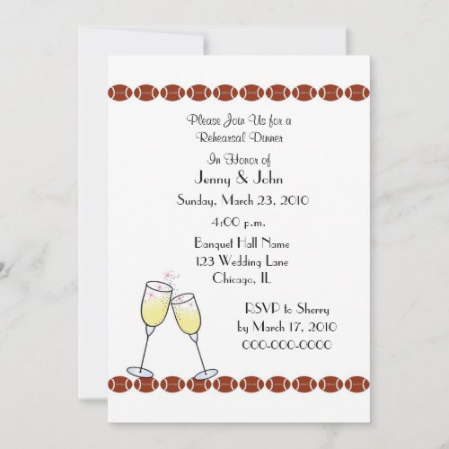 Rehearsal Dinner Football Theme Invite