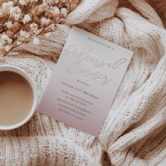 Rehearsal Dinner Gold Calligraphy Weddinging Foil Invitation (Creator Uploaded)