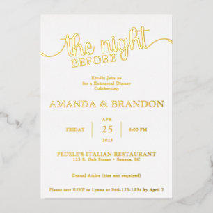Rehearsal Dinner Golf Foil Invitation