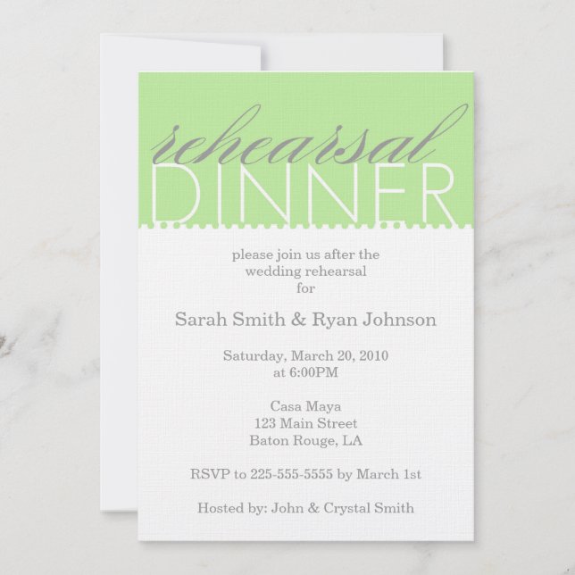Rehearsal Dinner Invitation (Front)