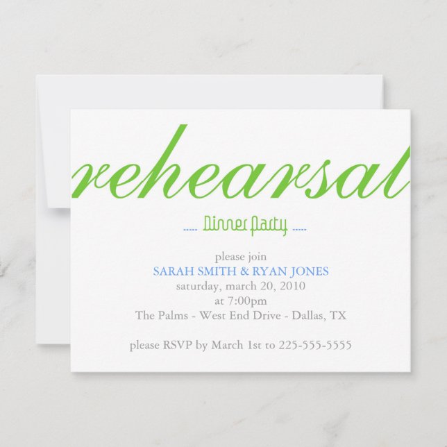 Rehearsal Dinner Invitation (Front)