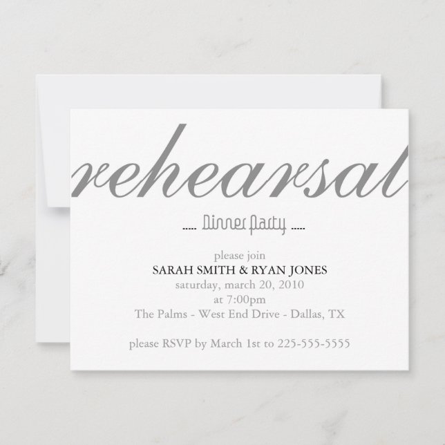 Rehearsal Dinner Invitation (Front)