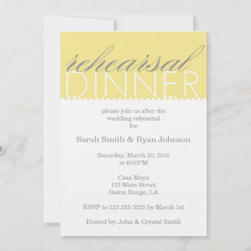 Rehearsal Dinner Custom Invitation