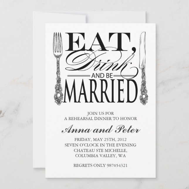 Rehearsal Dinner Invitation (Front)