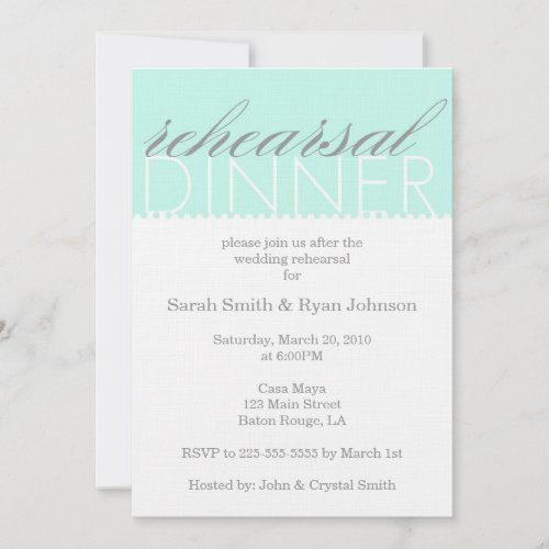 Rehearsal Dinner Announcements