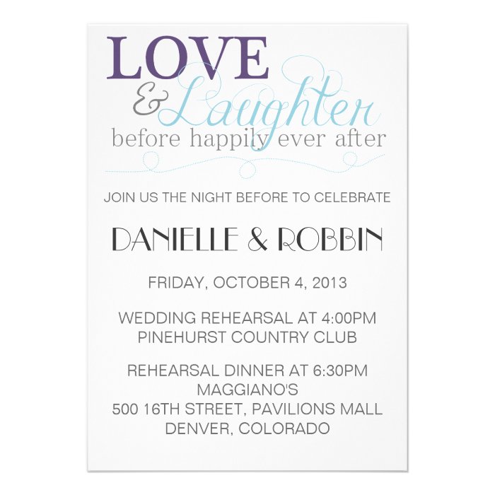 Love & Laughter Rehearsal Invitation