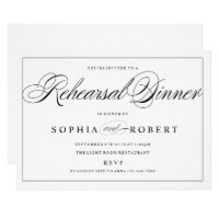 Rehearsal Dinner Invitation Black on Custom Color