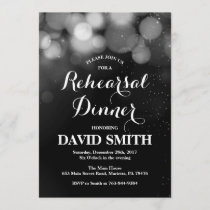 Rehearsal Dinner Invitation Card Silver Glitter