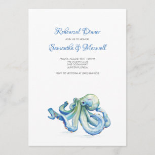 Rehearsal Dinner Invitation Coastal Octopus