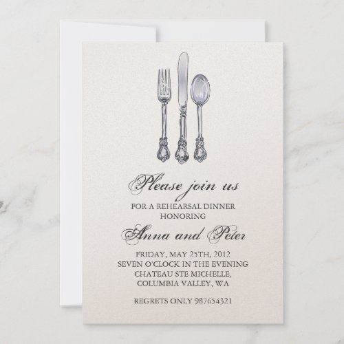 Rehearsal Dinner Invitation - Elegant Silverware