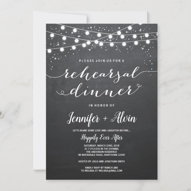 Rehearsal Dinner Invitation, Garden Light Invitation (Front)