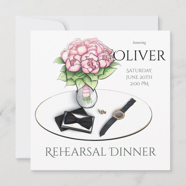 Rehearsal Dinner Invitation - Groom's Accessories (Front)