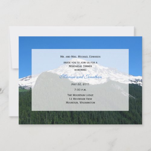 Rehearsal Dinner Invitation -- Mountain Landscape