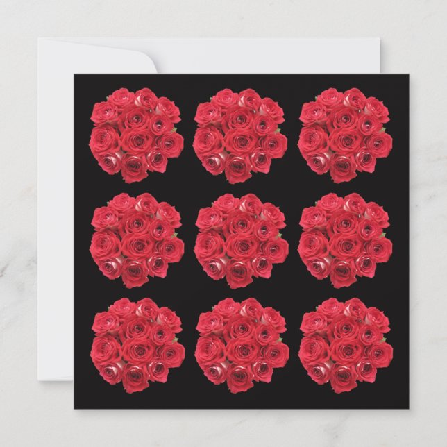Rehearsal Dinner Invitation -- Red Roses (Front)