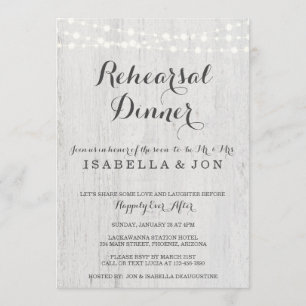 Rehearsal Dinner Invitation Rustic Romantic