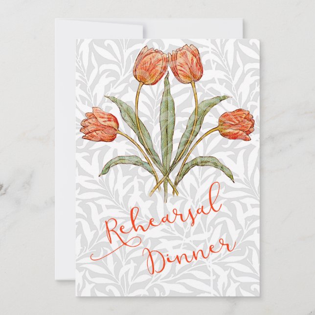 Rehearsal Dinner Invitation Vintage Flower (Back)