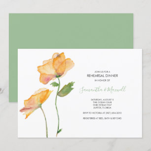 REHEARSAL DINNER Invitation, Watercolor Flowers Invitation
