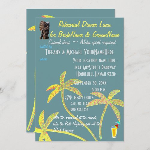 Rehearsal Dinner Luau Invitation