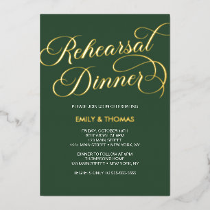 Rehearsal Dinner Metallic Foil Invitation