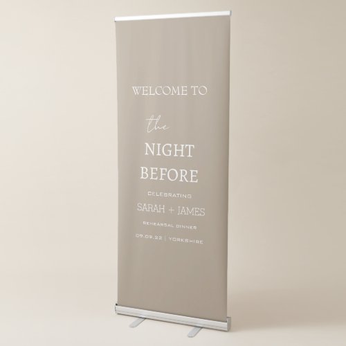 Rehearsal Dinner Minimalist Taupe Welcome Sign 